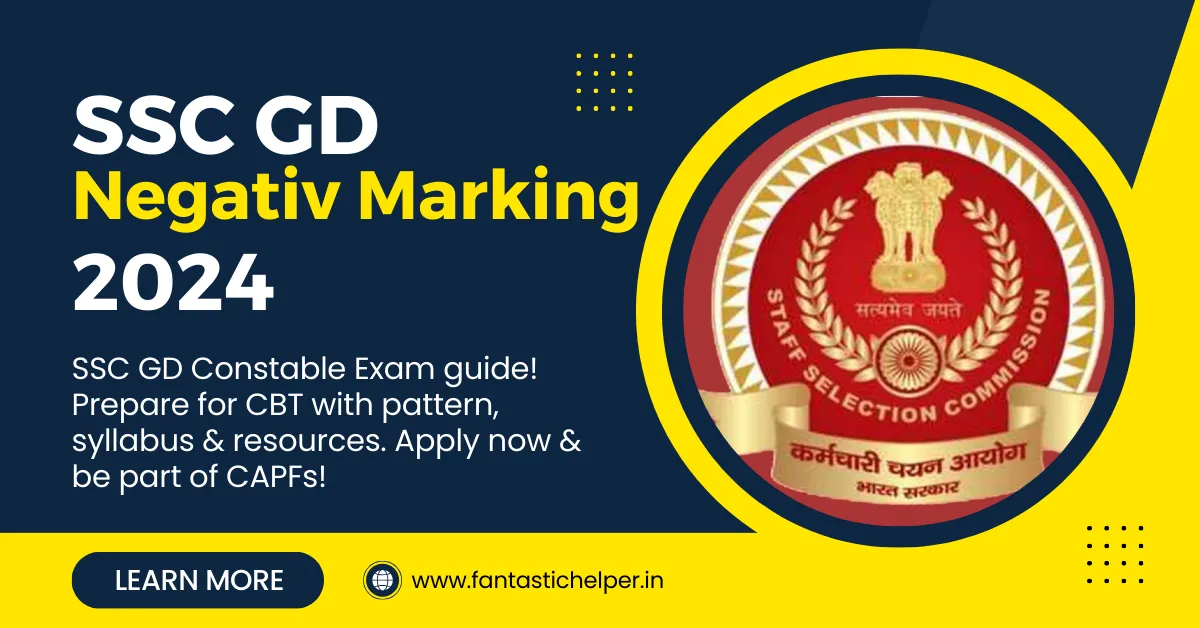 SSC GD Negative Marking 2024